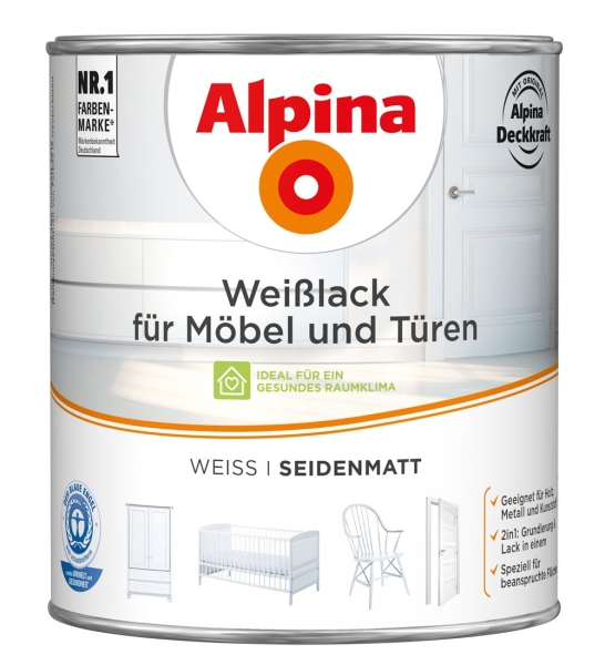 Alpina Weißlack für Möbel + Türen
